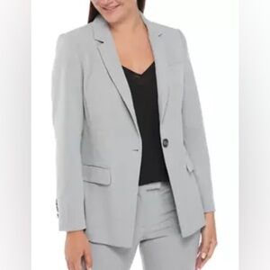 NWT The Limited LongLine 1-Button Heather Grey Blazer Light Academia Petite 12P